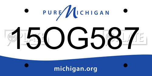 15OG587 Michigan License Plate