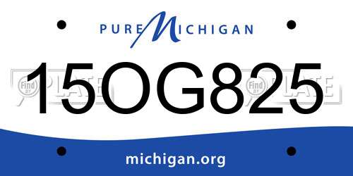 15OG825 Michigan License Plate