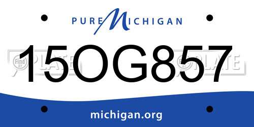 15OG857 Michigan License Plate