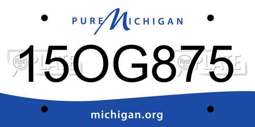 15OG875 Michigan License Plate