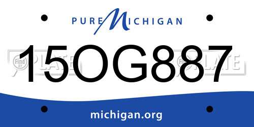 15OG887 Michigan License Plate