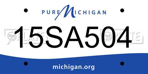 15SA504 Michigan License Plate