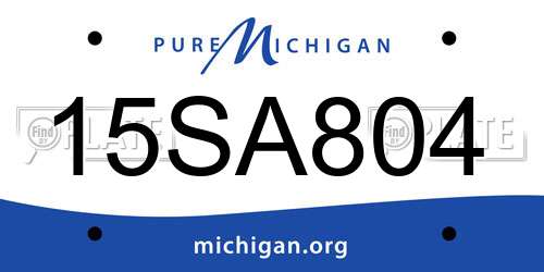 15SA804 Michigan License Plate