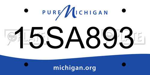 15SA893 Michigan License Plate