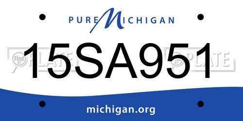 15SA951 Michigan License Plate