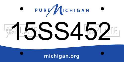 15SS452 Michigan License Plate