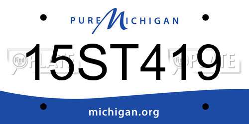 15ST419 Michigan License Plate