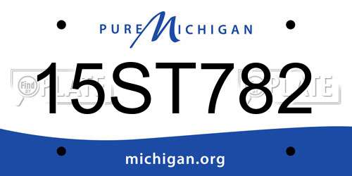 15ST782 Michigan License Plate