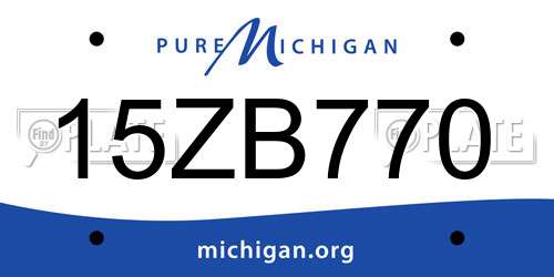15ZB770 Michigan License Plate