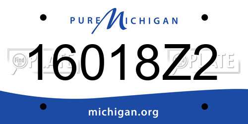 16018Z2 Michigan License Plate