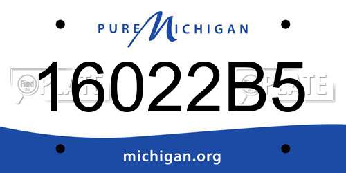 16022B5 Michigan License Plate