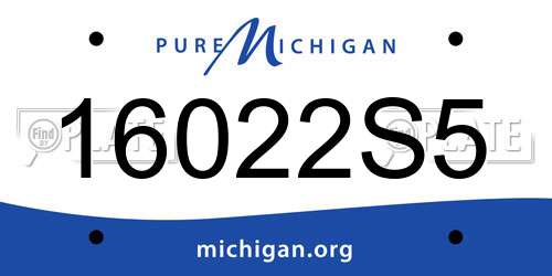 16022S5 Michigan License Plate