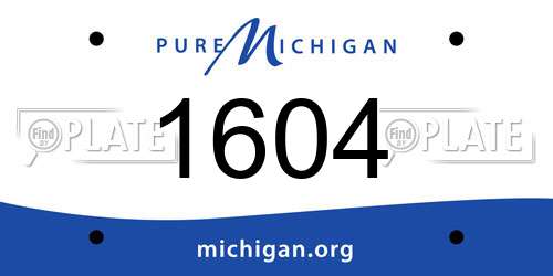 1604 Michigan License Plate