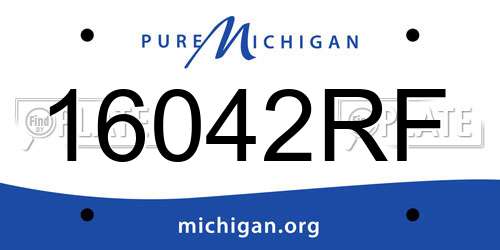 16042RF Michigan License Plate