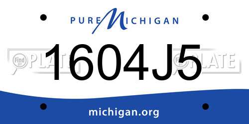 1604J5 Michigan License Plate