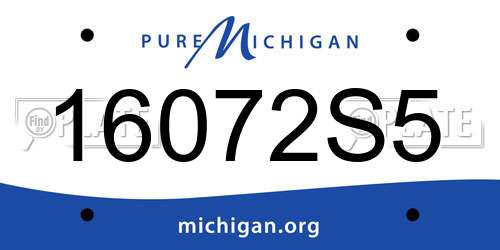 16072S5 Michigan License Plate