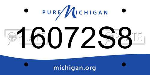 16072S8 Michigan License Plate