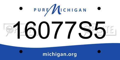 16077S5 Michigan License Plate