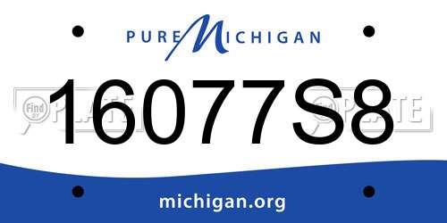16077S8 Michigan License Plate
