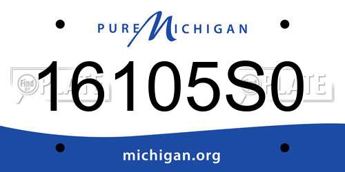 16105S0 Michigan License Plate
