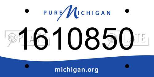 1610850 Michigan License Plate