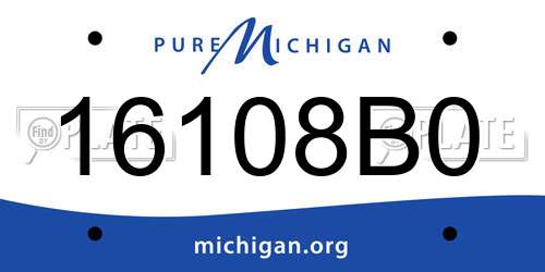 16108B0 Michigan License Plate