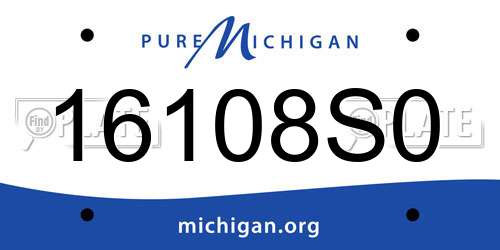 16108S0 Michigan License Plate