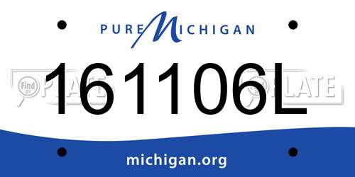 161106L Michigan License Plate