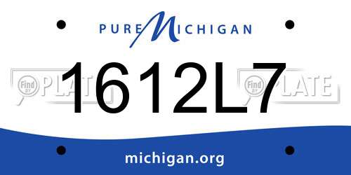 1612L7 Michigan License Plate
