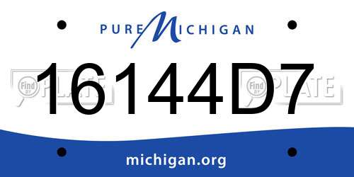 16144D7 Michigan License Plate