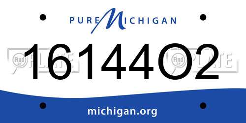 16144O2 Michigan License Plate