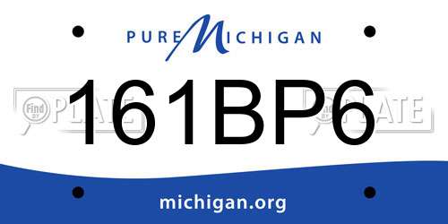 161BP6 Michigan License Plate