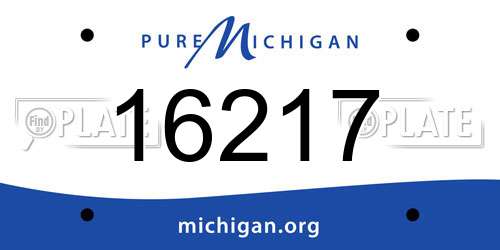 16217 Michigan License Plate