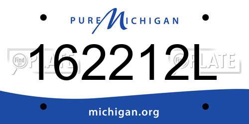 162212L Michigan License Plate