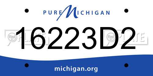 16223D2 Michigan License Plate