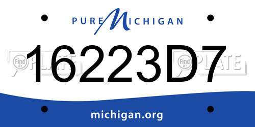 16223D7 Michigan License Plate