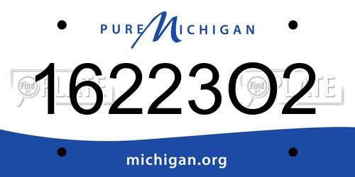 16223O2 Michigan License Plate