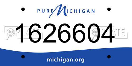 1626604 Michigan License Plate