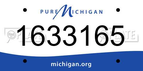 1633165 Michigan License Plate