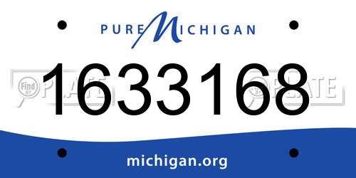 1633168 Michigan License Plate