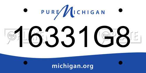 16331G8 Michigan License Plate