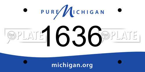 1636 Michigan License Plate