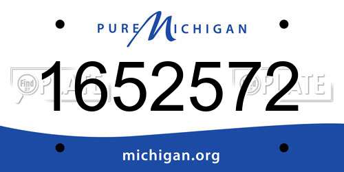 1652572 Michigan License Plate