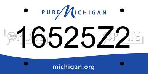 16525Z2 Michigan License Plate