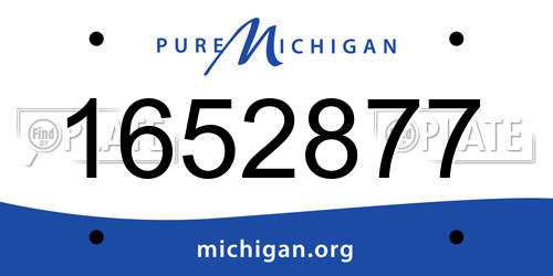 1652877 Michigan License Plate