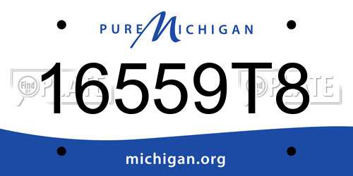 16559T8 Michigan License Plate