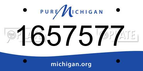 1657577 Michigan License Plate