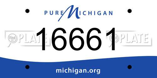 16661 Michigan License Plate