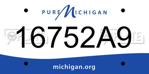 16752A9 Michigan License Plate