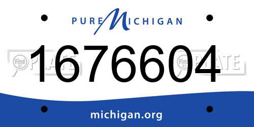 1676604 Michigan License Plate